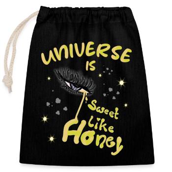 SWEET - Honey - Closable cotton gift bag (25x30cm) - black - Front