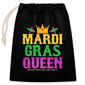 Mardi Gras Queen Parade BeadsParty - Closable cotton gift bag (25x30cm) - black - Front