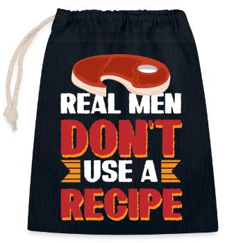 Real men dont use a recipe - Closable cotton gift bag (25x30cm) - navy - Front