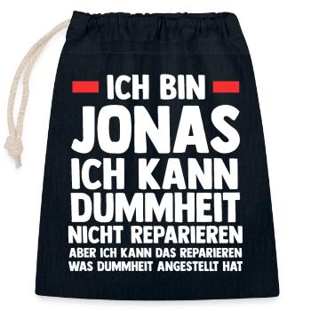 Jonas - Verschließbarer Geschenkbeutel aus Baumwolle (25x30cm) - Navy - Vorne