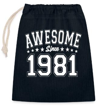 Awesome Since 1981 Geburtstag 1981 Vintage 1981 - Verschließbarer Geschenkbeutel aus Baumwolle (25x30cm) - Navy - Vorne