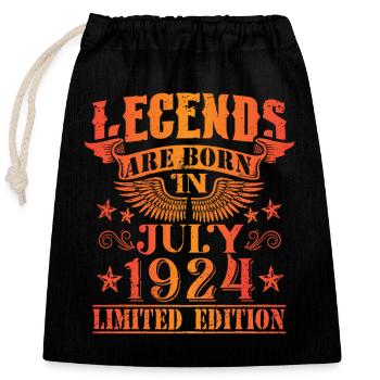Anniversaire Juillet 1924 Edition Limitée Millésime - Sac cadeau en coton avec cordon (25 x 30 cm) - noir - Devant