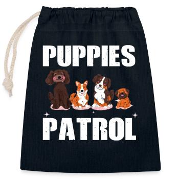 Puppy Patrol - Closable cotton gift bag (25x30cm) - navy - Front