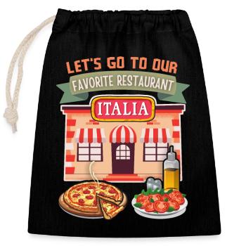 Pizzeria Italia, restaurant italien, disant - Sac cadeau en coton avec cordon (25 x 30 cm) - noir - Devant