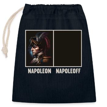 Napoleon Napoleoff Lustiger Napoleon Bonaparte - Verschließbarer Geschenkbeutel aus Baumwolle (25x30cm) - Navy - Vorne