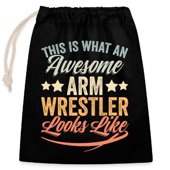 This Is What An Awesome Arm Wrestling Champion Arm - Verschließbarer Geschenkbeutel aus Baumwolle (25x30cm) - Schwarz - Vorne