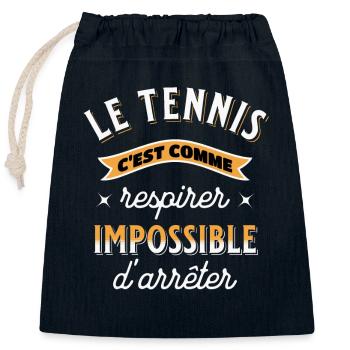 Tennis cadeau pour Tennisman rigolo Drôle Citation - Sac cadeau en coton avec cordon (25 x 30 cm) - bleu marine - Devant