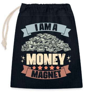 Retro I Am A Money Magnet A Positive Thinker - Verschließbarer Geschenkbeutel aus Baumwolle (25x30cm) - Navy - Vorne