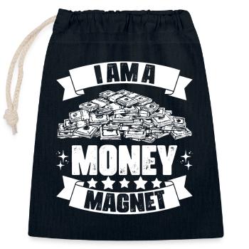 Cool I Am A Money Magnet A Positive Thinker - Verschließbarer Geschenkbeutel aus Baumwolle (25x30cm) - Navy - Vorne