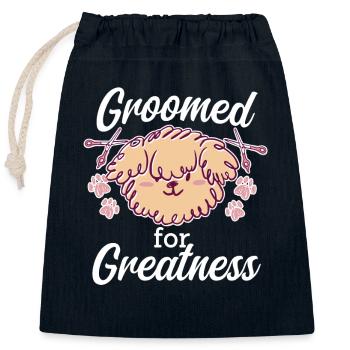 Lustiges Hundefriseur Design - Verschließbarer Geschenkbeutel aus Baumwolle (25x30cm) - Navy - Vorne