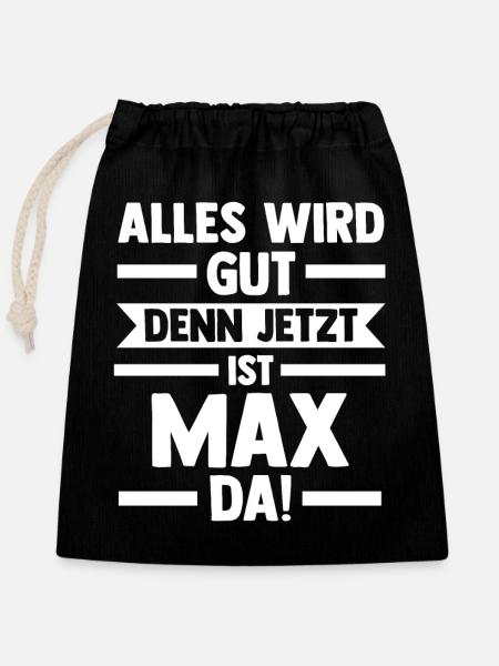 Max - Verschließbarer Geschenkbeutel aus Baumwolle (25x30cm) - Schwarz
