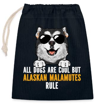 Alaskan Malamute Hund - Verschließbarer Geschenkbeutel aus Baumwolle (25x30cm) - Navy - Vorne