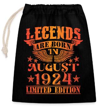 Anniversaire Août 1924 Edition Limitée Millésime - Sac cadeau en coton avec cordon (25 x 30 cm) - noir - Devant