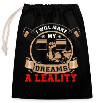 Dreams - Closable cotton gift bag (25x30cm) - black - Front
