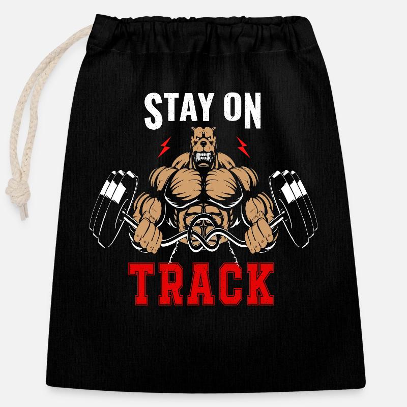 Stay tuned - Closable cotton gift bag (25x30cm) - black