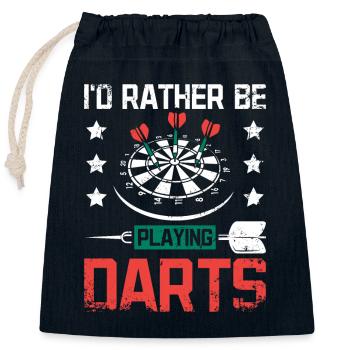 I'd rather be playing darts - Verschließbarer Geschenkbeutel aus Baumwolle (25x30cm) - Navy - Vorne