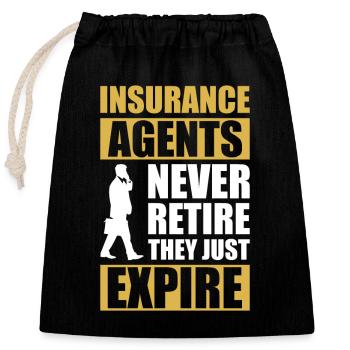 Insurance Agent Appraiser Insurance Broker - Closable cotton gift bag (25x30cm) - black - Front