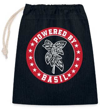 Propulsé par basilic - Sac cadeau en coton avec cordon (25 x 30 cm) - bleu marine - Devant