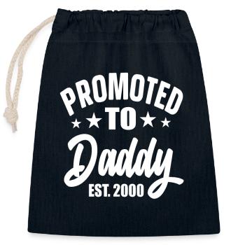 Promoted To Daddy Est 2000 - Closable cotton gift bag (25x30cm) - navy - Front