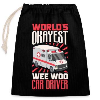 Paramedic First Responder Ambulance Driver - Closable cotton gift bag (25x30cm) - black - Front