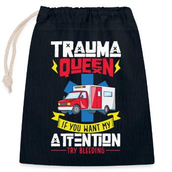 Paramedic First Responder Ambulance Driver - Closable cotton gift bag (25x30cm) - navy - Front