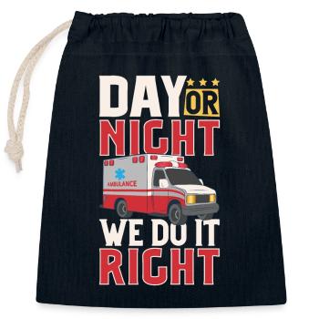 Paramedic First Responder Ambulance Driver - Closable cotton gift bag (25x30cm) - navy - Front
