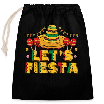 Let's Fiesta Cinco De Mayo Mexican Funny - Closable cotton gift bag (25x30cm) - black - Front