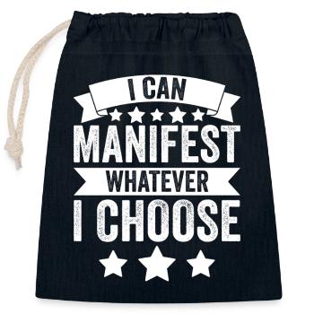Drôle de manifestation positive Je peux manifester n’importe quoi - Sac cadeau en coton avec cordon (25 x 30 cm) - bleu marine - Devant