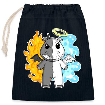 Hippo - Angel and Devil - Closable cotton gift bag (25x30cm) - navy - Front