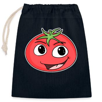 Tomate - Sac cadeau en coton avec cordon (25 x 30 cm) - bleu marine - Devant