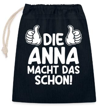 Anna - Verschließbarer Geschenkbeutel aus Baumwolle (25x30cm) - Navy - Vorne