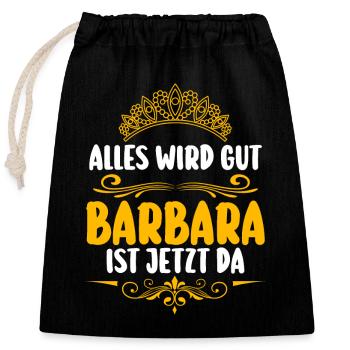 Barbara - Verschließbarer Geschenkbeutel aus Baumwolle (25x30cm) - Schwarz - Vorne