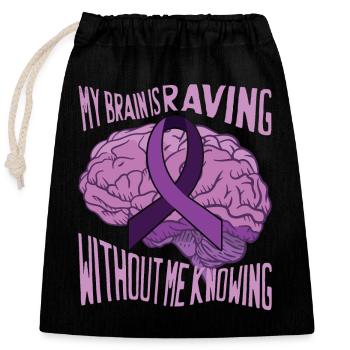 Funny Epilepsy Awareness - Closable cotton gift bag (25x30cm) - black - Front