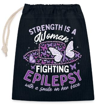 Femmes guerrières de l’épilepsie - Sac cadeau en coton avec cordon (25 x 30 cm) - bleu marine - Devant