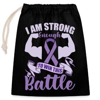 Purple Ribbon Epilepsy Awareness Men - Closable cotton gift bag (25x30cm) - black - Front
