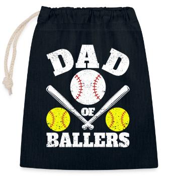 Vater von Baseballspielern Lustiger Vater - Verschließbarer Geschenkbeutel aus Baumwolle (25x30cm) - Navy - Vorne