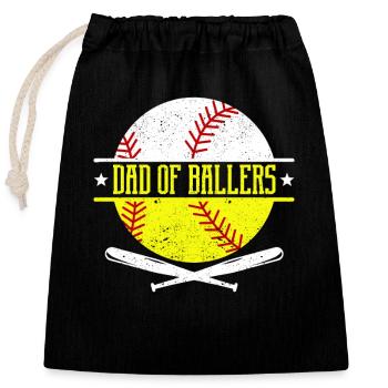 Vater von Baseballspielern Lustiger Vater - Verschließbarer Geschenkbeutel aus Baumwolle (25x30cm) - Schwarz - Vorne