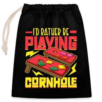 Cornhole Throwing Cornhole player Cornhole lover - Verschließbarer Geschenkbeutel aus Baumwolle (25x30cm) - Schwarz - Vorne