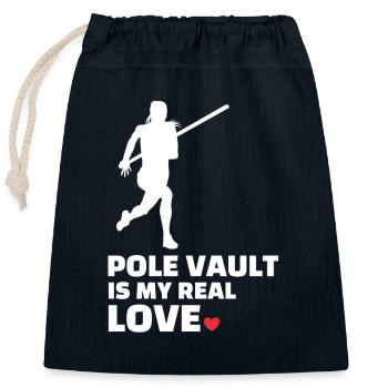 I love pole vaulting - Closable cotton gift bag (25x30cm) - navy - Front