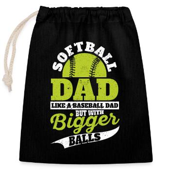 Softball Dad Wie ein Baseball aber mit größeren - Verschließbarer Geschenkbeutel aus Baumwolle (25x30cm) - Schwarz - Vorne