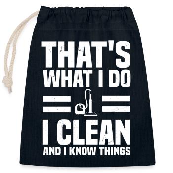 House cleaner - Closable cotton gift bag (25x30cm) - navy - Front