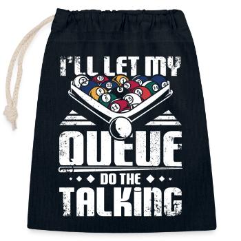 I'll let my billard queue the talking - Verschließbarer Geschenkbeutel aus Baumwolle (25x30cm) - Navy - Vorne