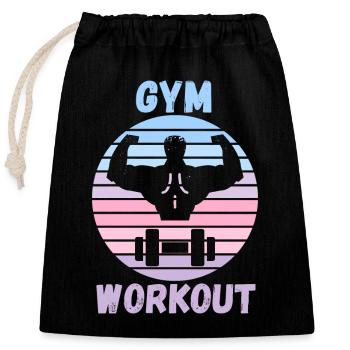Entraînement au gymnase - Sac cadeau en coton avec cordon (25 x 30 cm) - noir - Devant