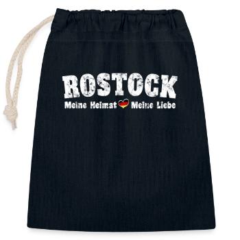 Rostock My Home My Dear Heart - Closable cotton gift bag (25x30cm) - navy - Front