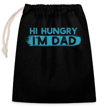 Salut affamé je suis papa drôle fête des pères papa blagues papas - Sac cadeau en coton avec cordon (25 x 30 cm) - noir - Devant
