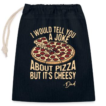 Je vous raconterais une blague sur la pizza - Sac cadeau en coton avec cordon (25 x 30 cm) - bleu marine - Devant