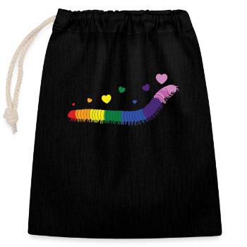 Fantastic rainbow centipede for gays - Closable cotton gift bag (25x30cm) - black - Front