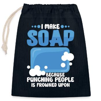 Seifenherstellung Seifenblasen Bubble Badezimmer - Verschließbarer Geschenkbeutel aus Baumwolle (25x30cm) - Navy - Vorne