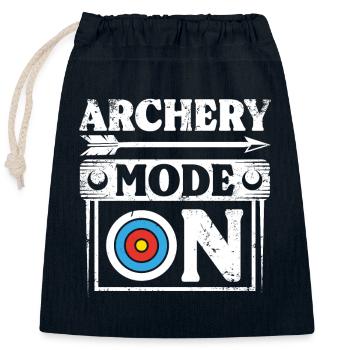 Mode tir à l’arc activé - Sac cadeau en coton avec cordon (25 x 30 cm) - bleu marine - Devant