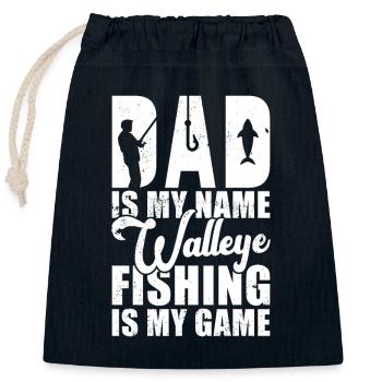 Zander Pike Fishing Anglers - Closable cotton gift bag (25x30cm) - navy - Front